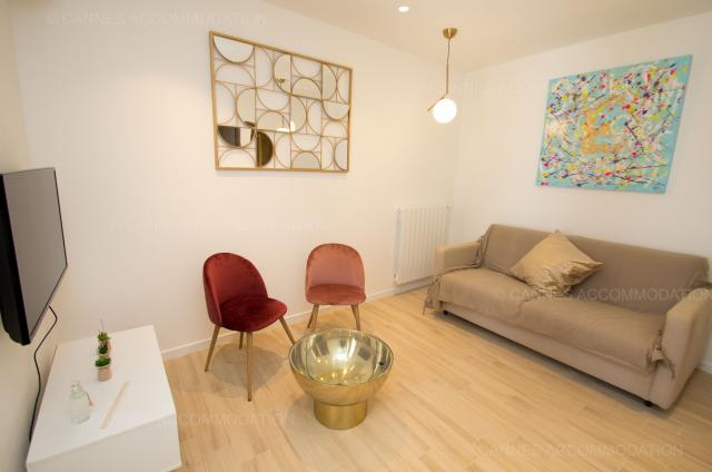 Location appartement Festival Cannes 2024 J -14 - Hall – living-room - Gina