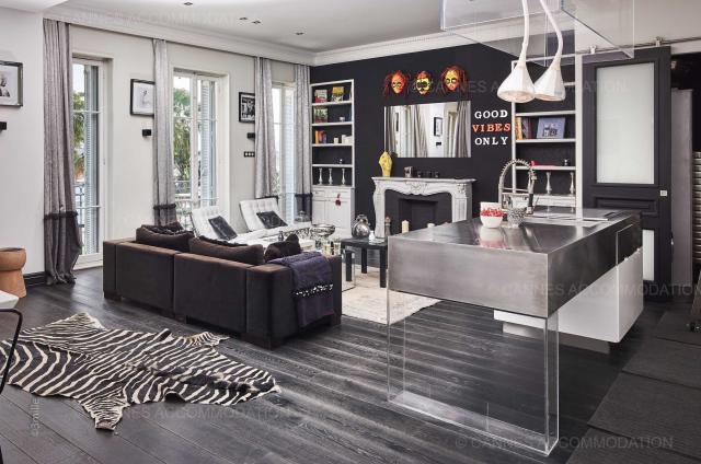 Location vacances à Cannes: votre choix d'appartements et villas - Hall – living-room - Zebra