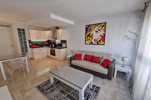 Location vacances à Cannes: votre choix d'appartements et villas - Hall – living-room - GRAY 3I10
